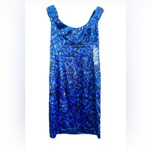 Maggie London sheath Dress Bright blue and Yellow size 4P